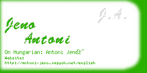 jeno antoni business card